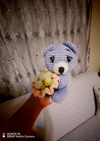 Mor Renkli El Örgüsü Peluş Oyuncak - Görsel 7