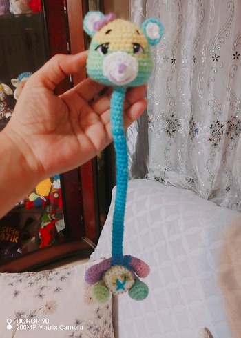 Renkli Örgü Diş Kaşıyıcı ve Çıngırak Seti - Görsel 19