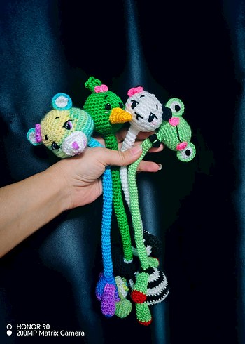 Renkli Örgü Diş Kaşıyıcı ve Çıngırak Seti - Görsel 12