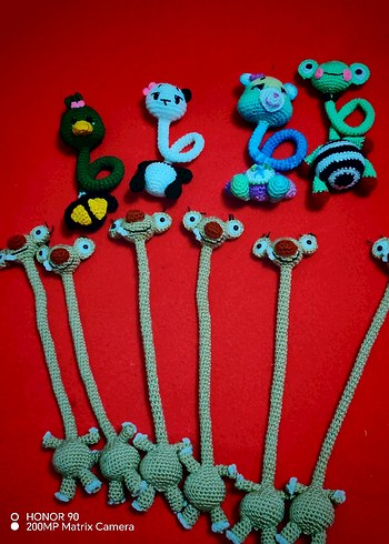 Renkli Örgü Diş Kaşıyıcı ve Çıngırak Seti - Görsel 5