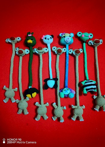 Renkli Örgü Diş Kaşıyıcı ve Çıngırak Seti - Görsel 3