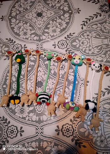 Renkli Örgü Diş Kaşıyıcı ve Çıngırak Seti - Görsel 13