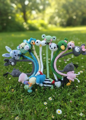 Renkli Örgü Peluş Oyuncaklar - Görsel 14