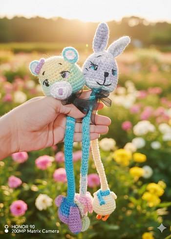 Gri El Örgüsü Sevimli Peluş Oyuncak - Görsel 12