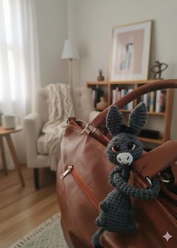 Gri El Örgüsü Sevimli Peluş Oyuncak - Görsel 3