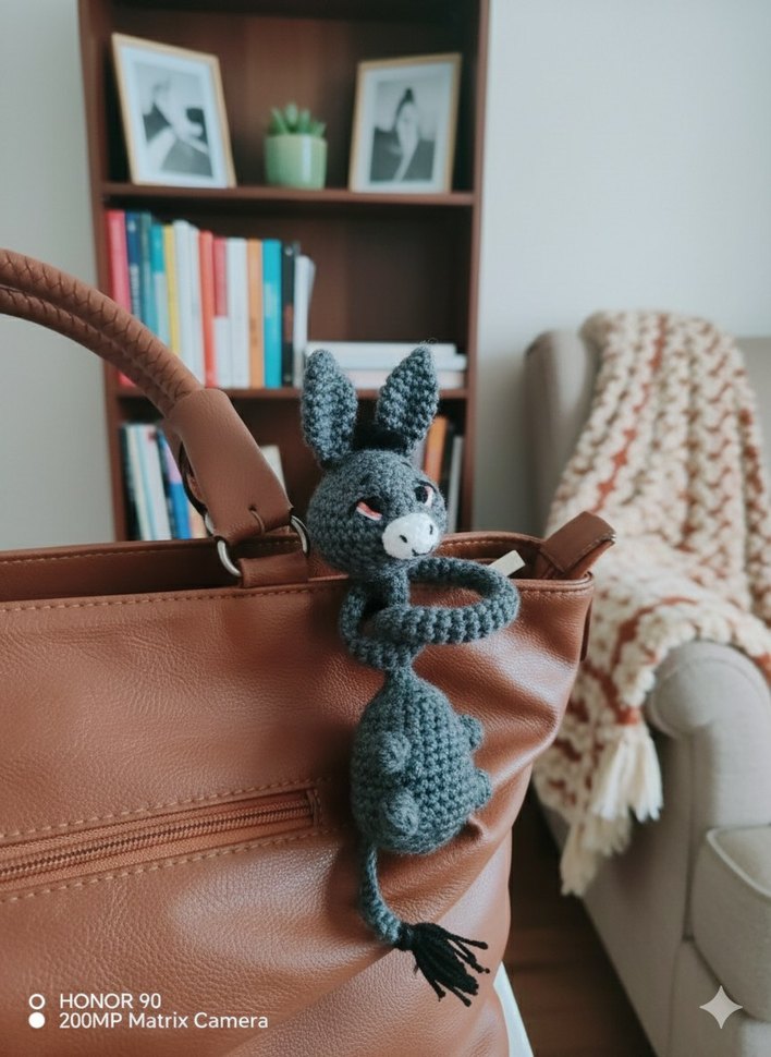 Gri El Örgüsü Sevimli Peluş Oyuncak - Görsel 4