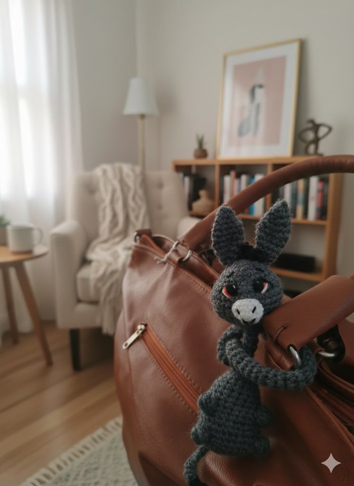 Gri El Örgüsü Sevimli Peluş Oyuncak - Görsel 3