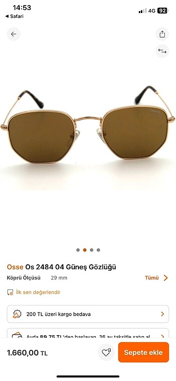 Osse güneş gözlüğü