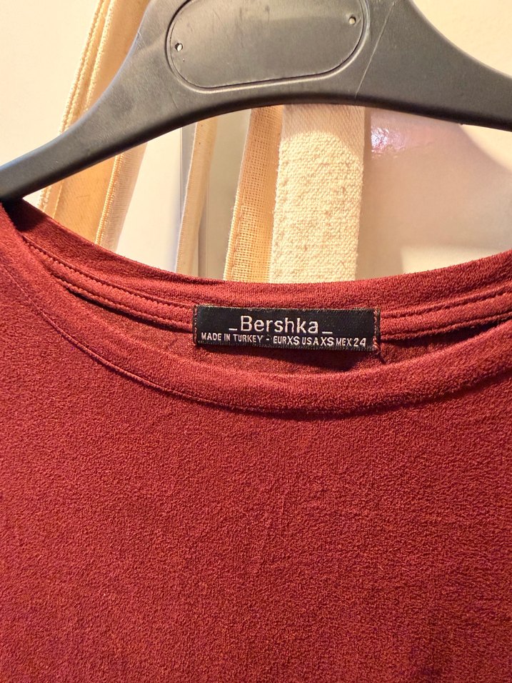 Bershka Kiremit Kırmızısı Püsküllü Uzun Kollu Üst — görsel 2/4