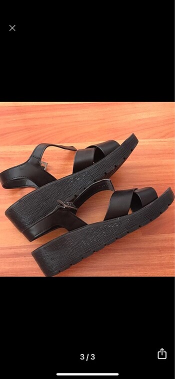Siyah sandalet - Görsel 3