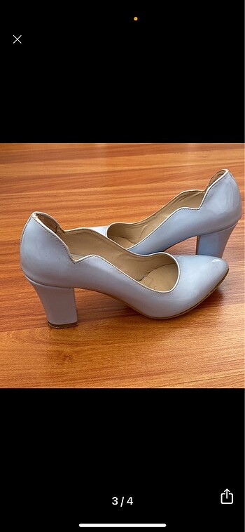 Mavi topuklu ayakkabı - Görsel 3