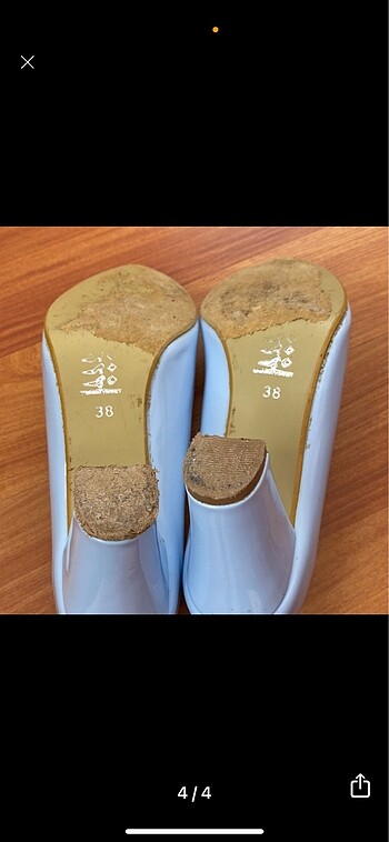 Mavi topuklu ayakkabı - Görsel 4