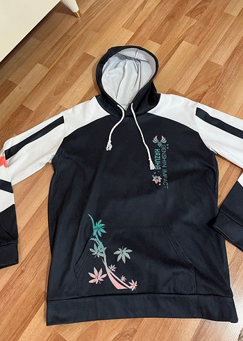 Kapüşonlu Siyah erkek Sweatshirt