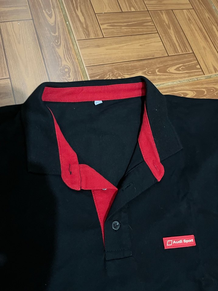 Erkek Siyah Kısa Kollu Polo Tişört audi sıfır - Görsel 2