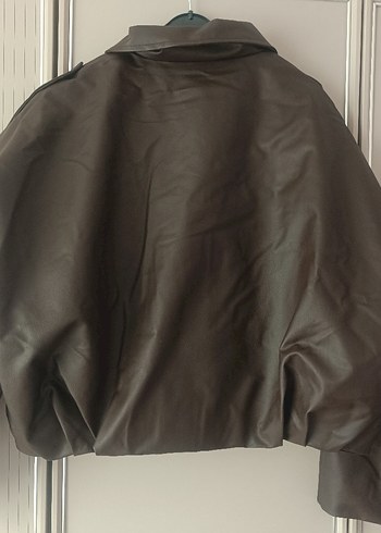 Kahverengi Deri Kadın Ceket - Görsel 3