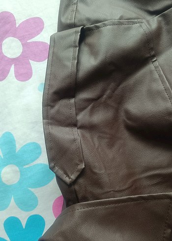 Kahverengi Deri Kadın Ceket - Görsel 6