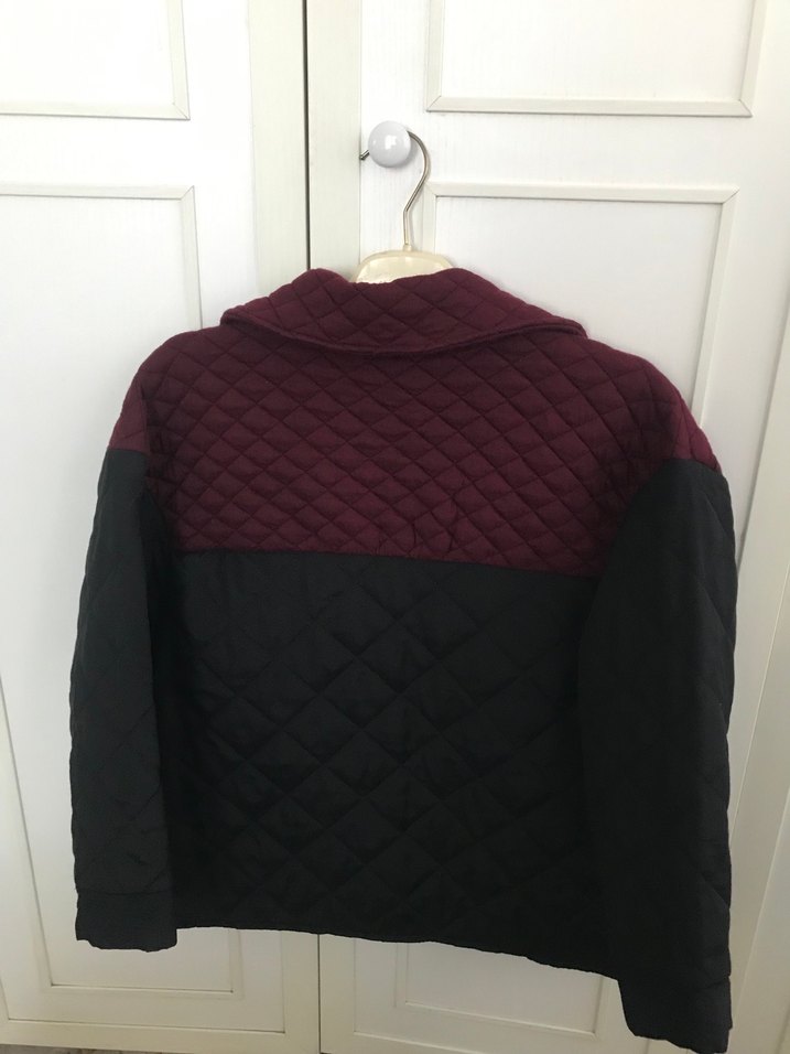 Düğmeli Bordo Kadın Ceket - Görsel 2