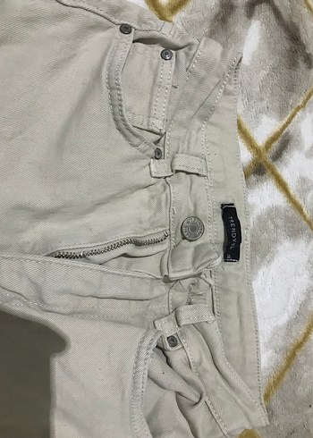 Bej Kadın Keten Salaş Jean - Görsel 2