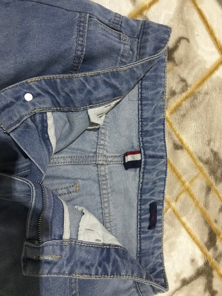 Gri Mavi Bağcıklı Salaş Kadın Kot Pantolon - Görsel 2