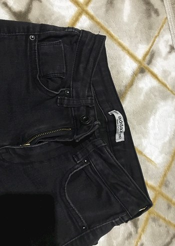 Siyah Bağcıklı Kadın Skinny Jean - Görsel 2