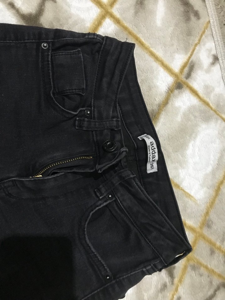 Siyah Bağcıklı Kadın Skinny Jean - Görsel 2