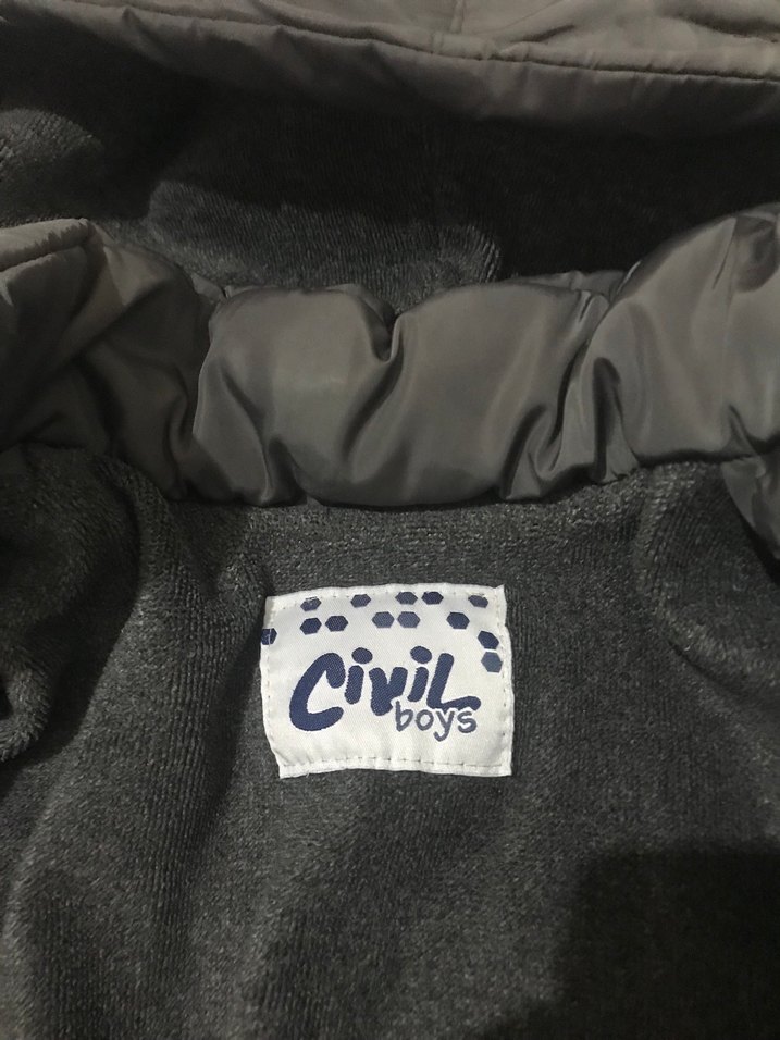 Gri Kürklü Erkek Çocuk Mont - Görsel 2