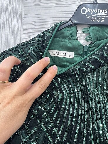 Yeşil abiye elbise - Görsel 5