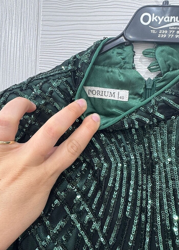 Yeşil abiye elbise - Görsel 5