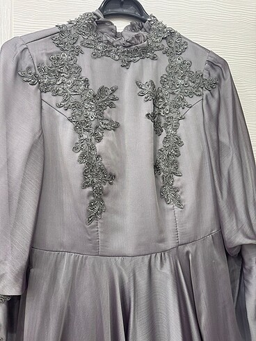 Gri abiye elbise - Görsel 7