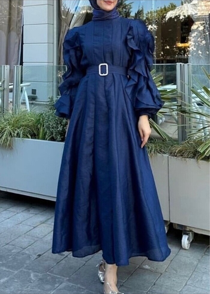 Lacivert abiye elbise - Görsel 2