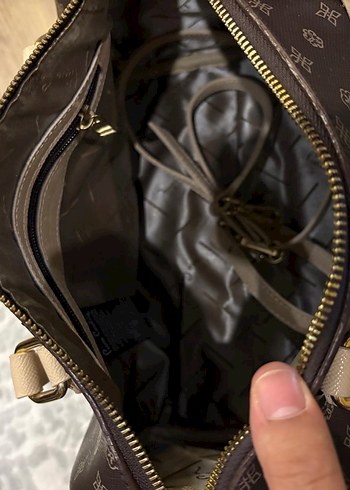 Bej kahve pierre cardin Desenli Deri Kadın Çanta - Görsel 3