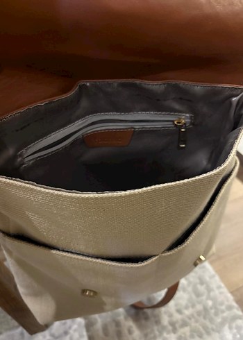 Kahverengi Deri Tokalı Kadın Sırt Çantası fabrika marka - Görsel 6