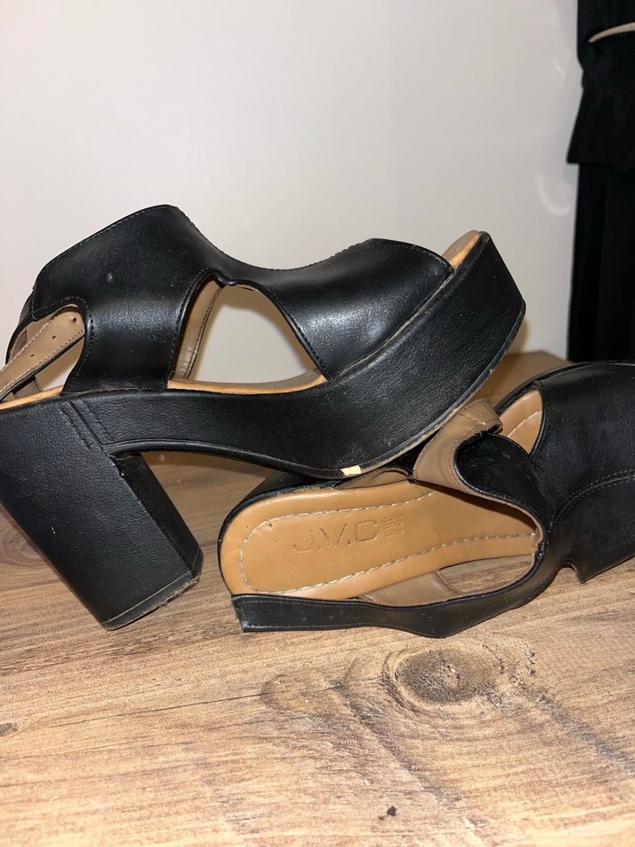 Siyah Platform Topuklu Kadın Ayakkabı - Görsel 3