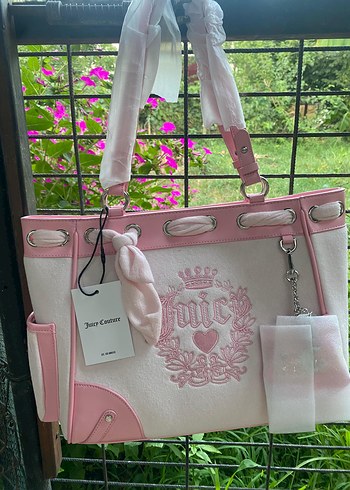Beden Dantel Detaylı Pembe Nakışlı Kadın Çanta