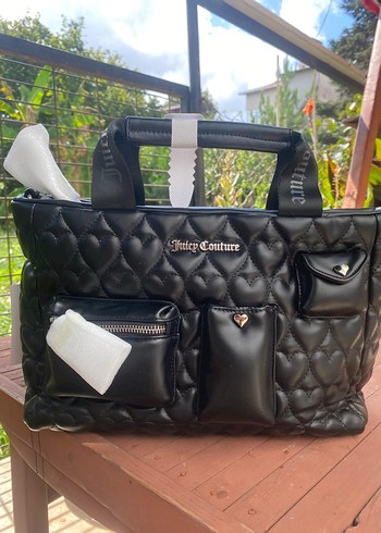 Juicy Couture Juicy Couture Siyah Deri Gotik Kadın Çantası