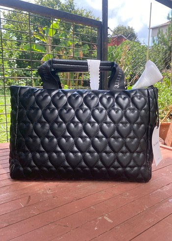Beden siyah Renk Juicy Couture Siyah Deri Gotik Kadın Çantası