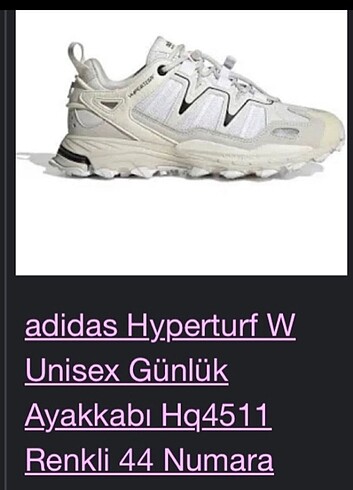 38 Beden beyaz Renk Adidas Hyperturf Unisex Spor Ayakkabı