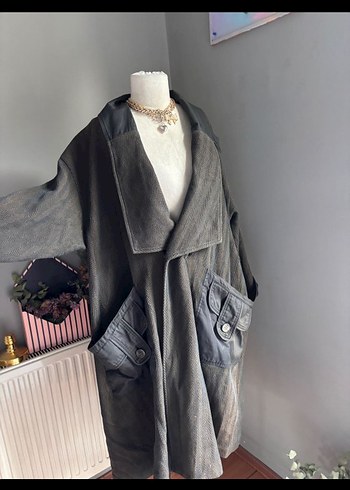 Uzun oversize vintage Kaban - Görsel 2