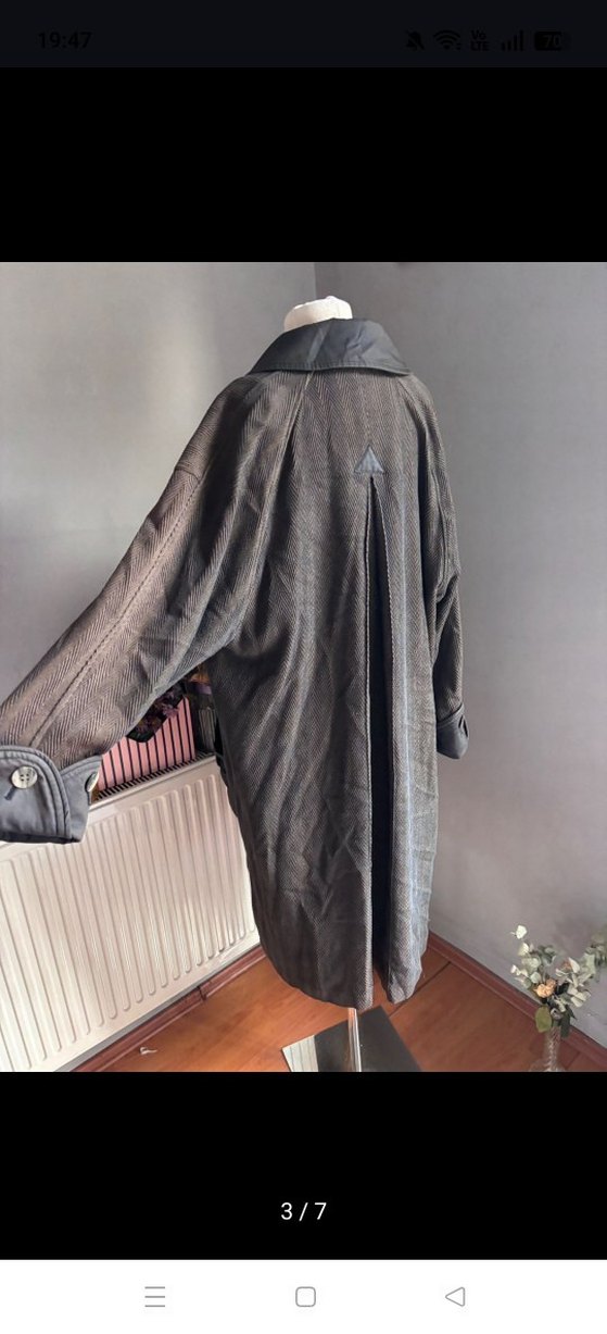 Uzun oversize vintage Kaban - Görsel 3