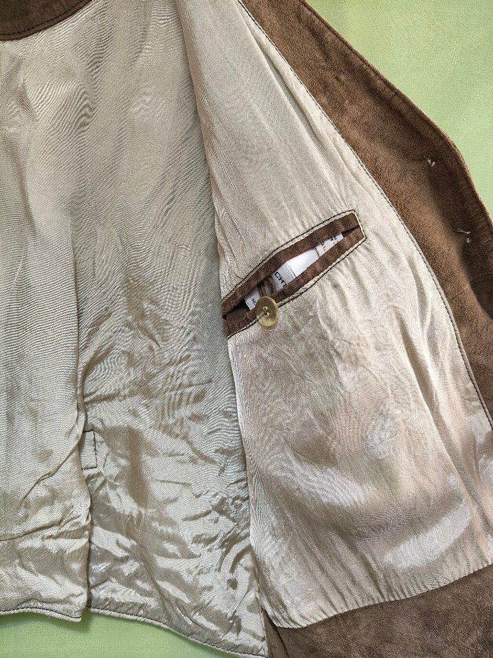 Düğmeli unisex Süet Yelek - Görsel 4