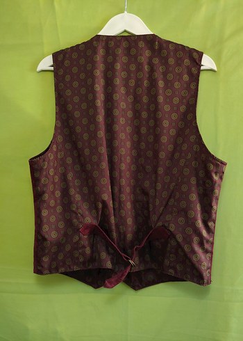 Bordo Süet Düğmeli unisex Yelek - Görsel 2