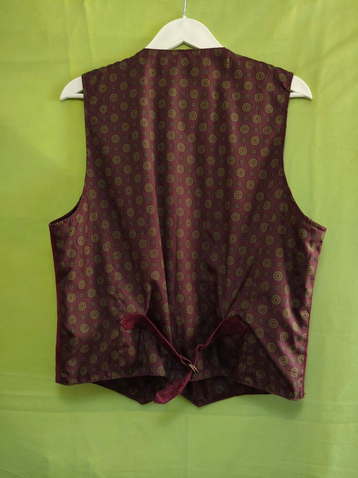 Bordo Süet Düğmeli unisex Yelek - Görsel 2