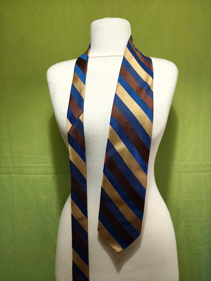 Çok Renkli Retro Çizgili Erkek Kravat - Görsel 2