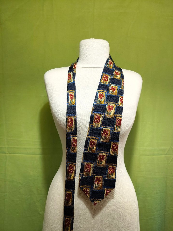 Vintage Çok Renkli Bohem Kravat - Görsel 2