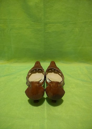 Kahverengi Deri vintage Klasik Ayakkabı - Görsel 4