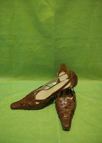 Kahverengi Deri vintage Klasik Ayakkabı - Görsel 3