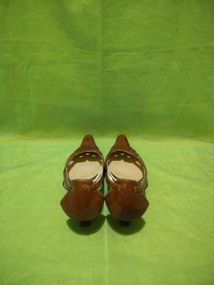 Kahverengi Deri vintage Klasik Ayakkabı - Görsel 4