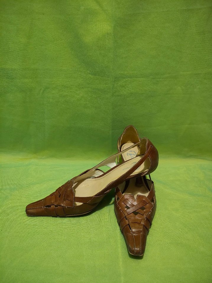 Kahverengi Deri vintage Klasik Ayakkabı - Görsel 3