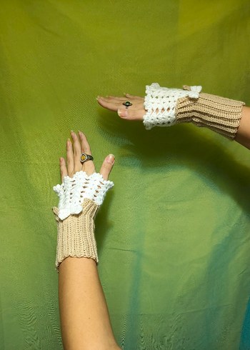 Dantel Detaylı Bohem Örgü Kadın Eldiveni - Görsel 9