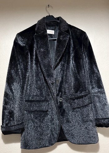 Kürklü Siyah Kadın Süet Ceket - Görsel 2